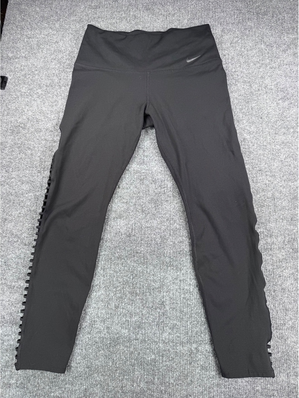 Nike Dri-FIT Black Leggings with Lattice Side Cutout Athletic